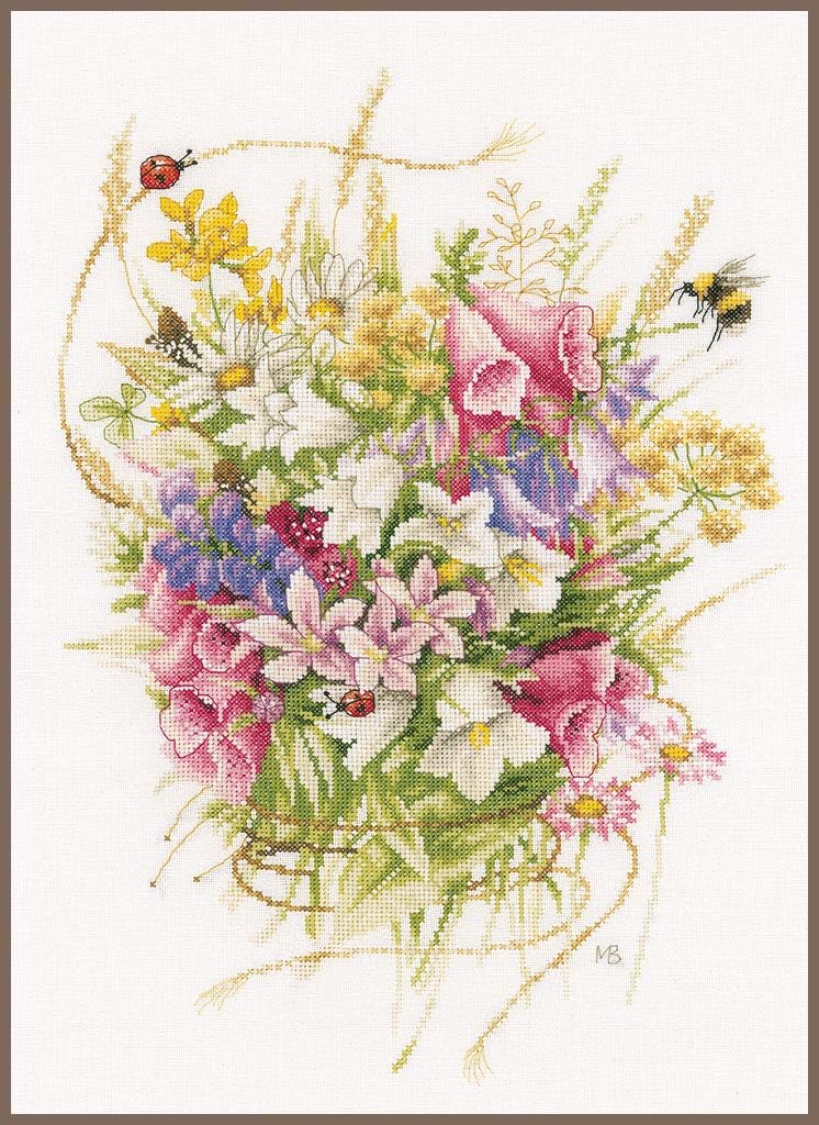 Lanarte Counted Cross Stitch kit Summer Bouquet