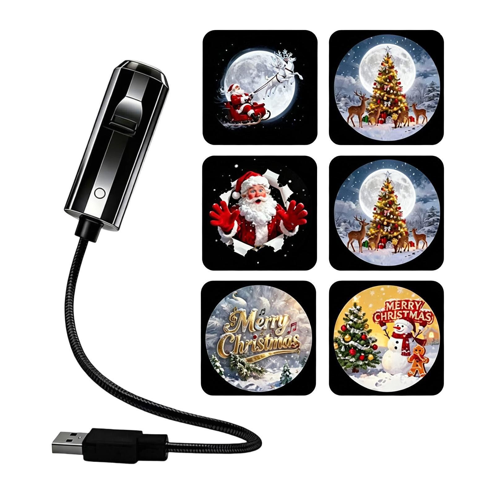 Christmas Projector, 5D Holographic Christmas Night Light，B*6film