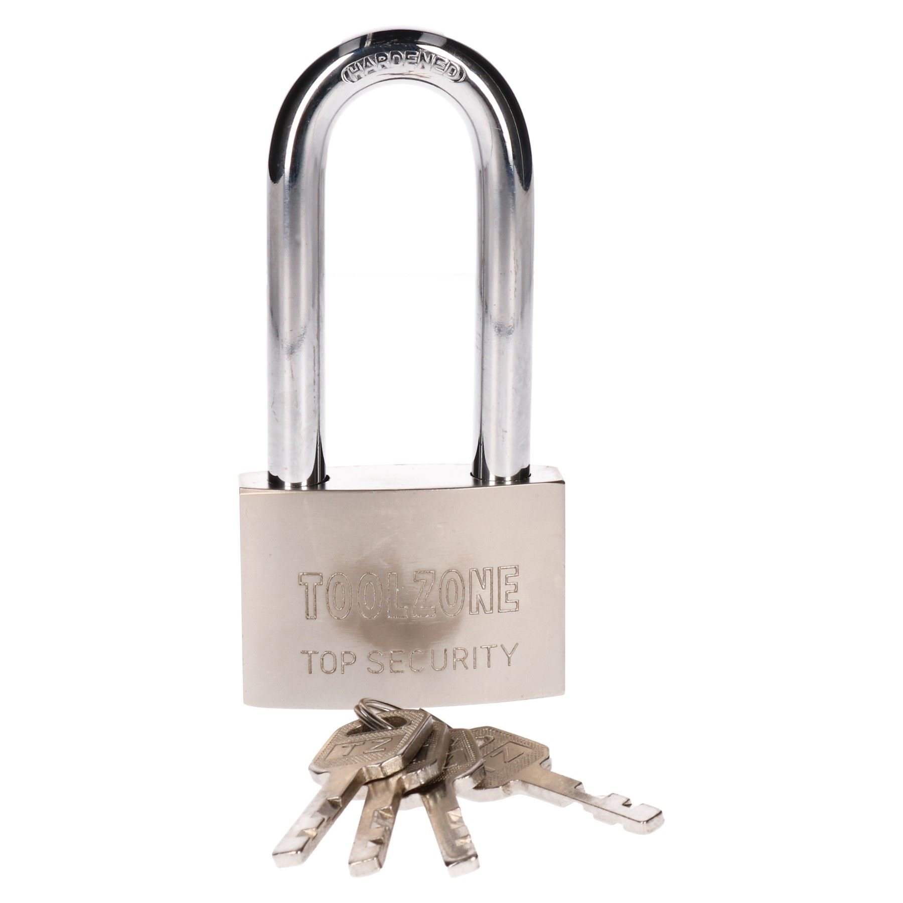 B&Q -  60mm Long Shackle Padlock 4 Keys Security Lock Shed Garage