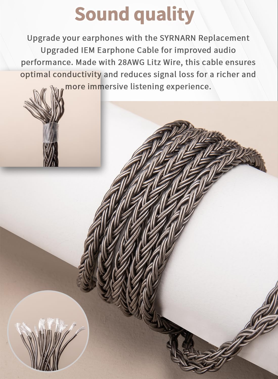 SYRNARN 4 Pin XLR Balanced Headphone Cable Compatible with AUDEZE LCX-X LCD-XC LCD2 LCD3 LCD4 for MEZE Empyrean, MEZE Elite, MEZE Empyrean 16 Core Replacement Cord (4 Pin XLR Balanced, 2Meters/6.5ft) - Image 5