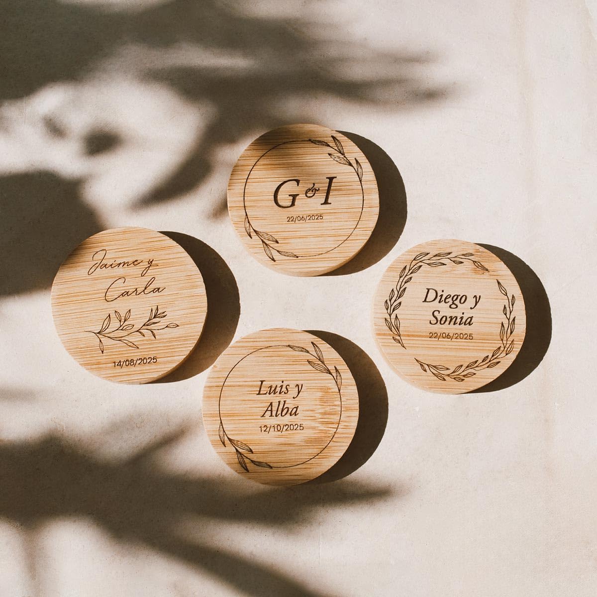 Abridor Personalizado Boda de Madera – Pack de 50 Abrebotellas Magnéticos para Invitados – Detalle Original y Recuerdo de Boda Personalizado