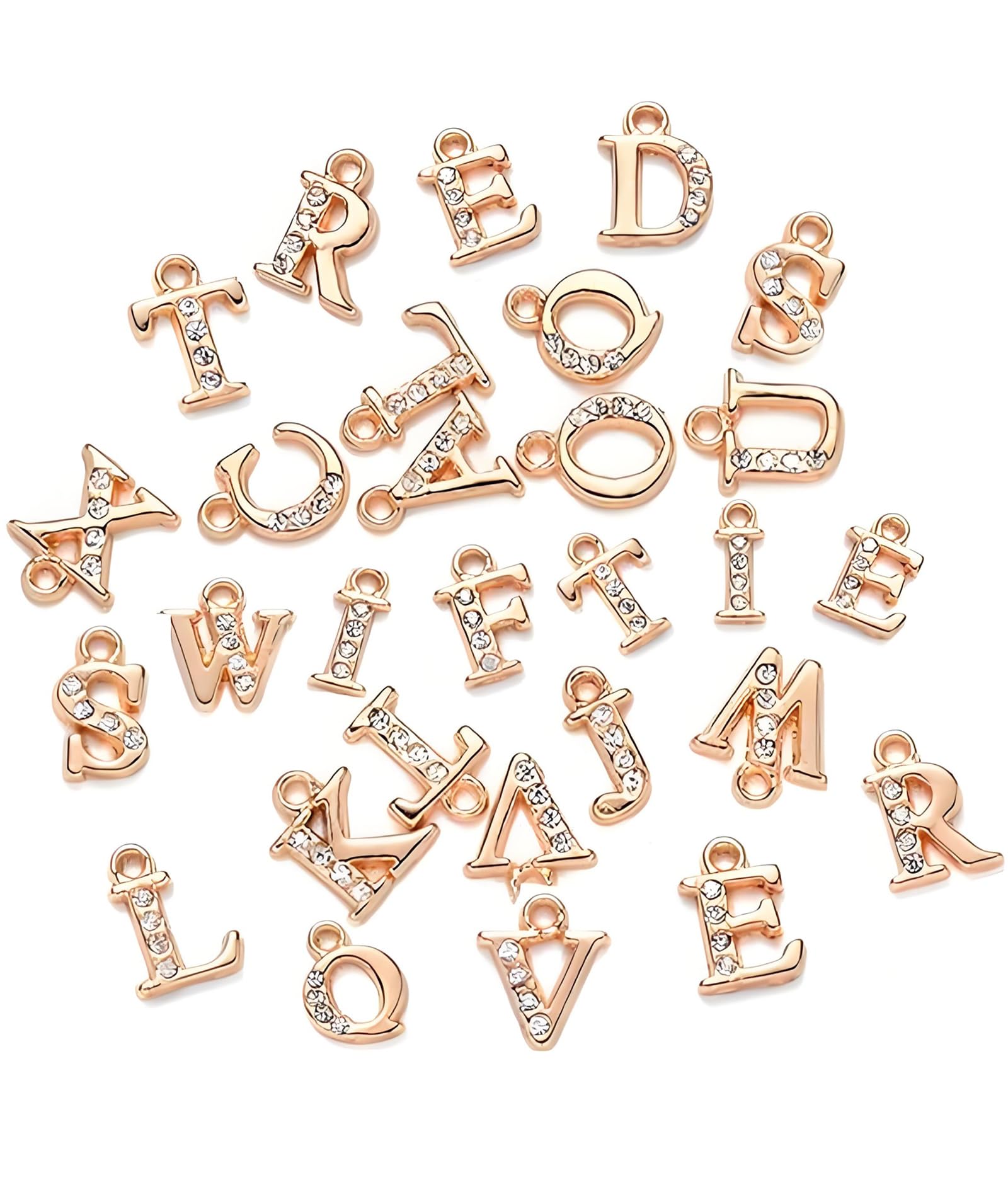 26Pcs Alphabet Charms for Jewelry Making, A-Z Alphabet Beads for Bracelets, Bracelet Charms Kit Suitable for DIY Personalized Jewelry, Making Gifts-image-40
