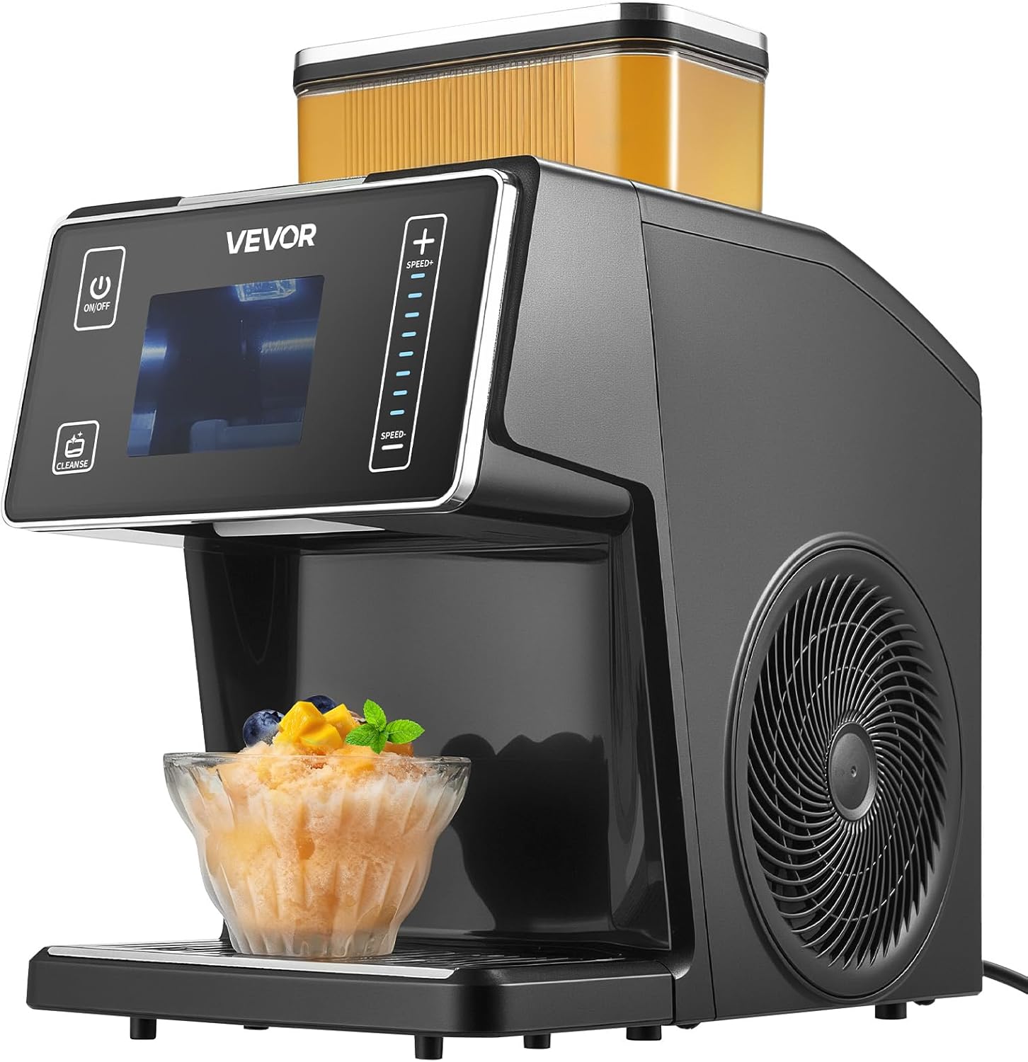 VEVOR Snowflake Ice Machine, 44LBS/24H Snowflake Ice Maker, Ice Shaver Machine with Stainless Steel Blade, Electric Snow Cone Maker with 0.2 Gal Tank, 60S Fast Pre-Cooling, for Home & Small Gatherings