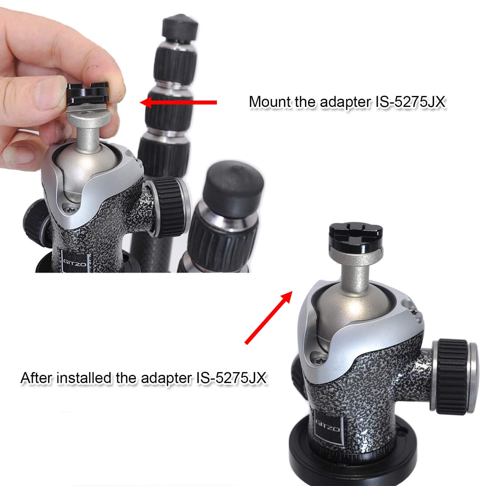 iShoot Konwerter adaptera zacisku głowicy statywu kompatybilny z ARCA-SWISS pasuje do głowicy kulowej statywu Gitzo 82TQD 82QD, Manfrotto MH490 492 494 496 498, MH054 055 057, seria MHXPRO