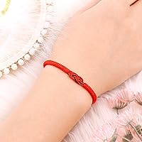 Vista 49 de Pulseras tibetanas hechas a mano con cuerda roja para él y ella, pulsera de la amistad, pulsera de la amistad, hilo negro y rojo para protección
