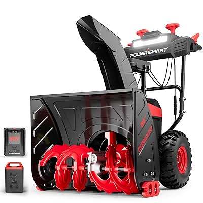 PowerSmart 80V 24in. Self-Propelled Cordless Snow Blower, 2-Stage with 6.0Ah Battery and Charger (HB2805A)