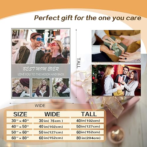 Vista 134 de Manta personalizada con texto fotográfico, manta de imagen personalizada para bebé, madre, padre, adultos, amigos, amantes, regalo personalizado