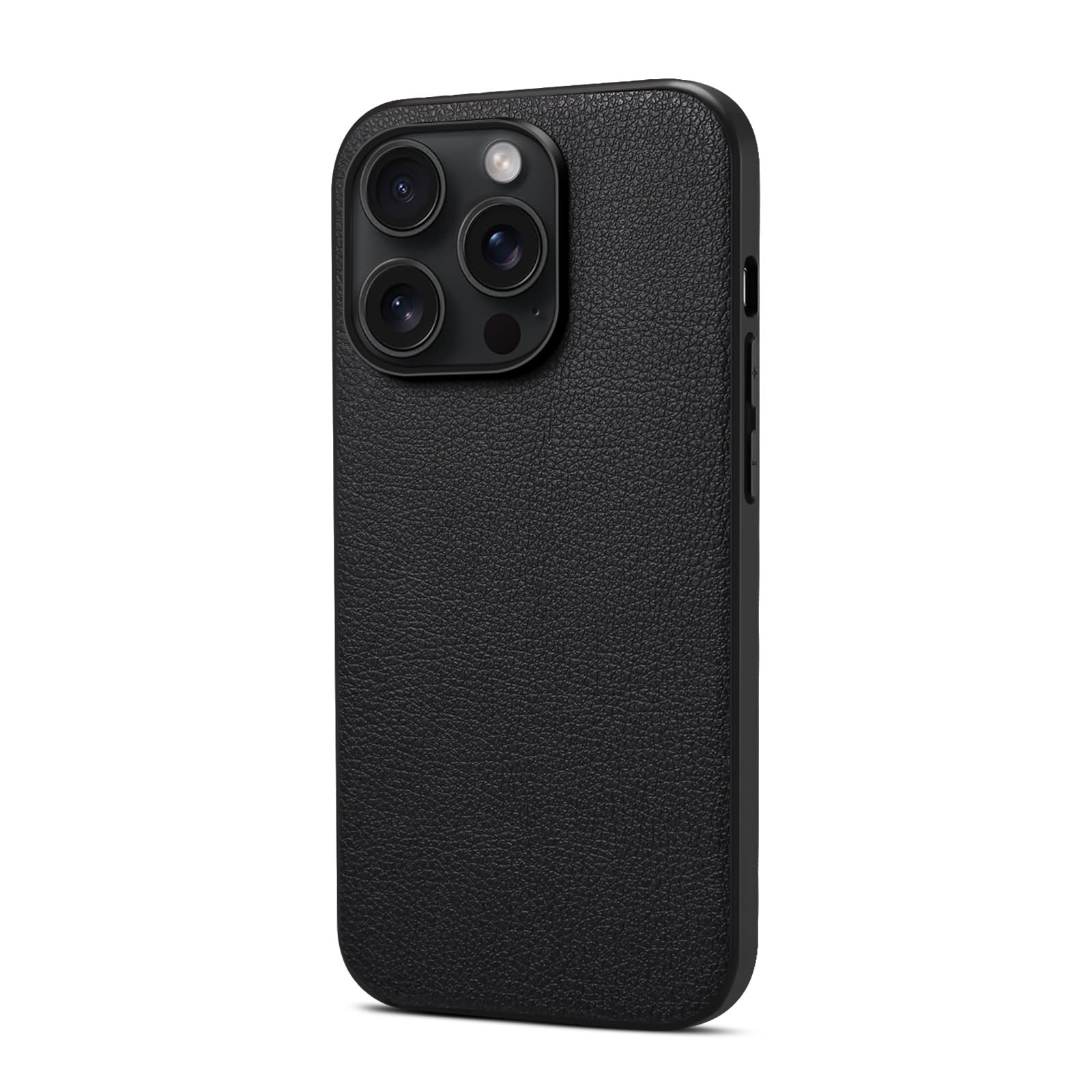 Custodia per Telefono in Vera Pelle per iPhone 15/15pro/15pro Max/15 Plus, Custodia Protettiva Anticaduta Ultrasottile all-Inclusive in Tinta Unita,15pro,Black