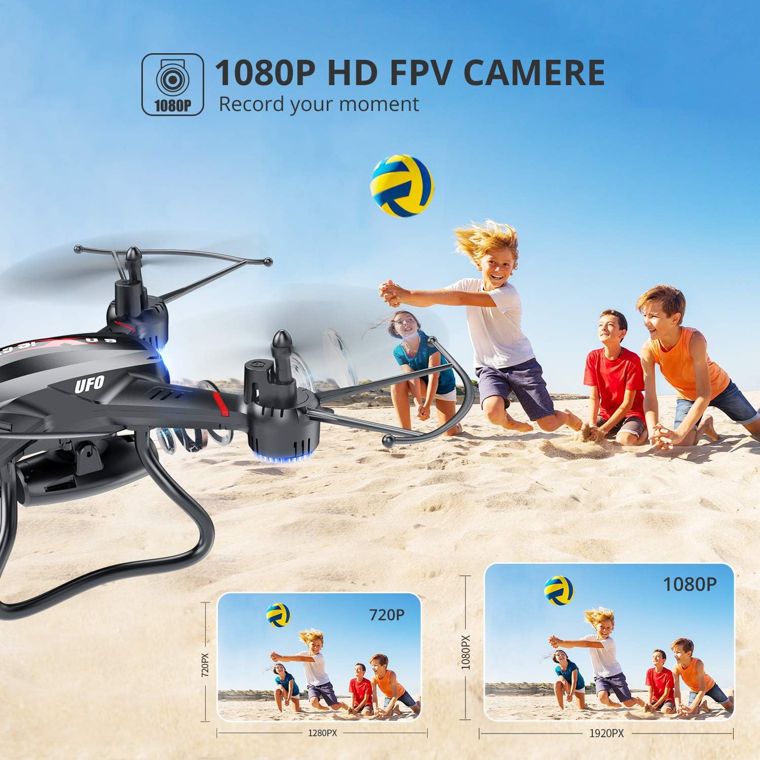 Review Holy Stone F181W 1080P FPV Drone with HD Camera for Adult Kid Beginner, RC Quadcopter with Carrying Case, Voice Control, Gesture Control, Wide-Angle Live Video, Altitude Hold, 2 Batteries, Easy to Fly