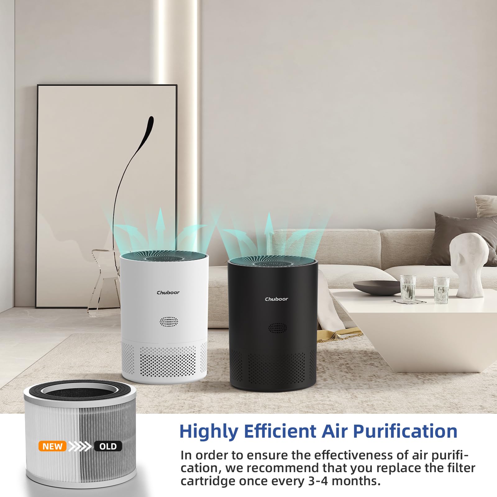 Purificatori d'aria per la camera da letto, HEPA per il purificatore d'aria Chuboor per soggetti allergici PJ01 E PJ08, filtro aria HEPA