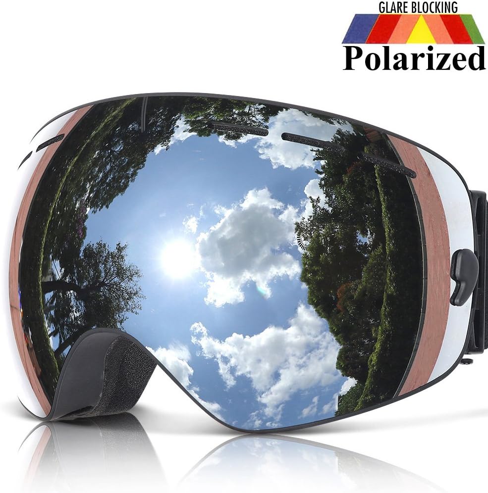 COPOZZ Polarized Ski Goggles, G1 OTG Snowboard Snow Goggles for Men Women Youth, Double Layer Anti Fog UV Protection - Image 2