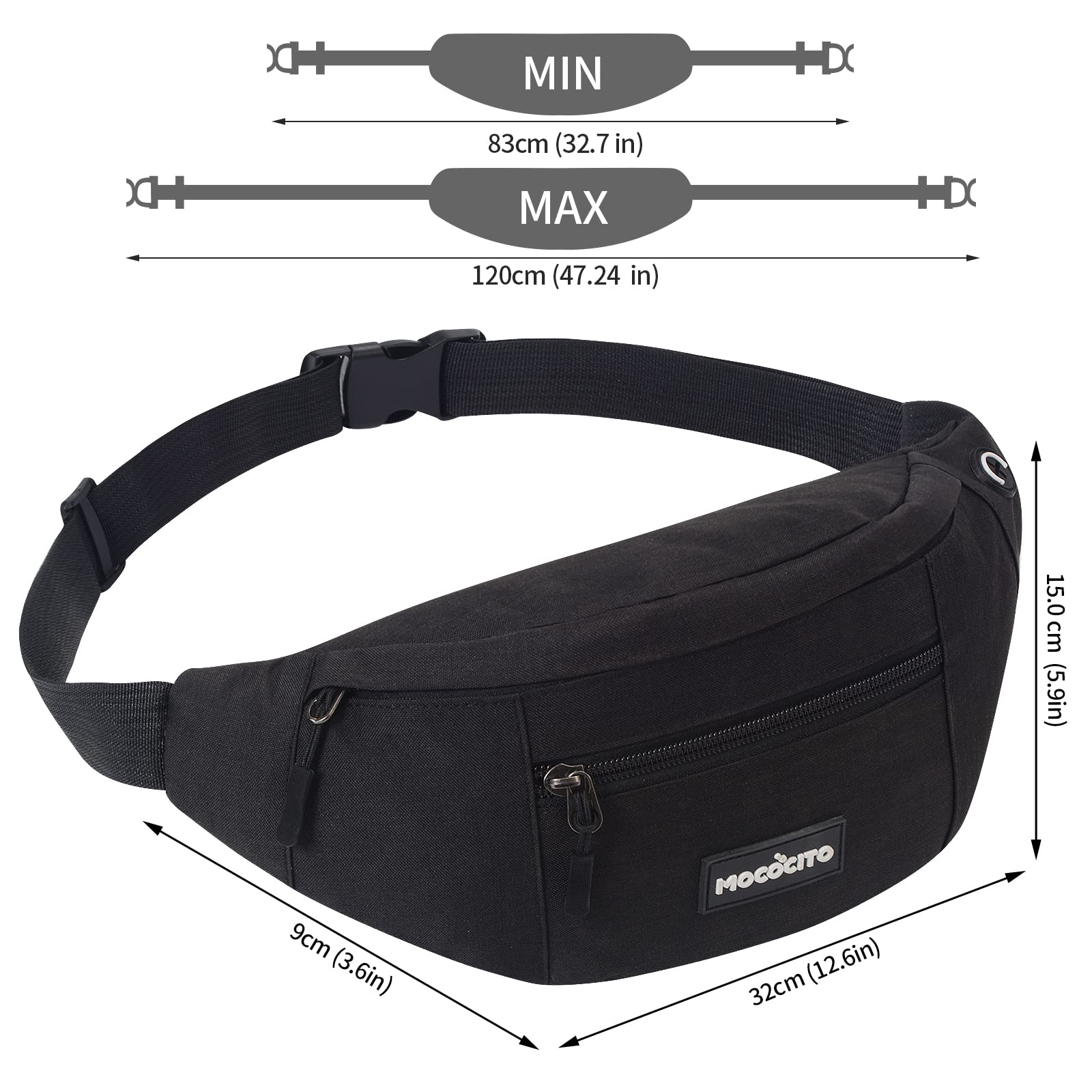 MOCOCITO Marsupio Uomo & Donna | Marsupio Sportivo | Marsupio Impermeabile | Marsupio da Viaggio Unisex