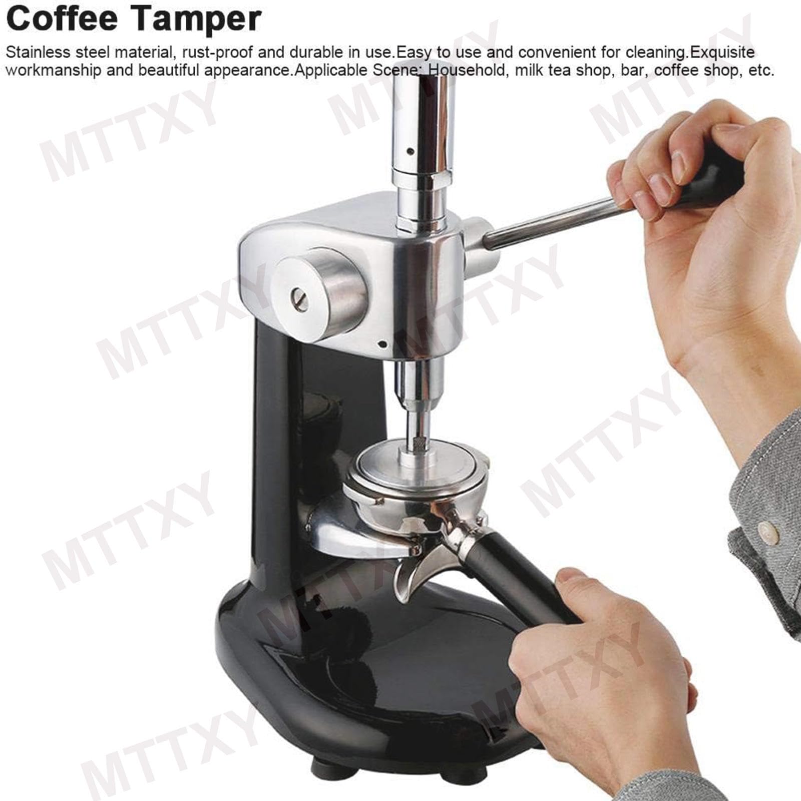 58 mm Tamper do kawy – Ręczny, ilościowy ubijak ze stali nierdzewnej do kawy mielonej i ziaren; Tamper do espresso do użytku komercyjnego i domowego