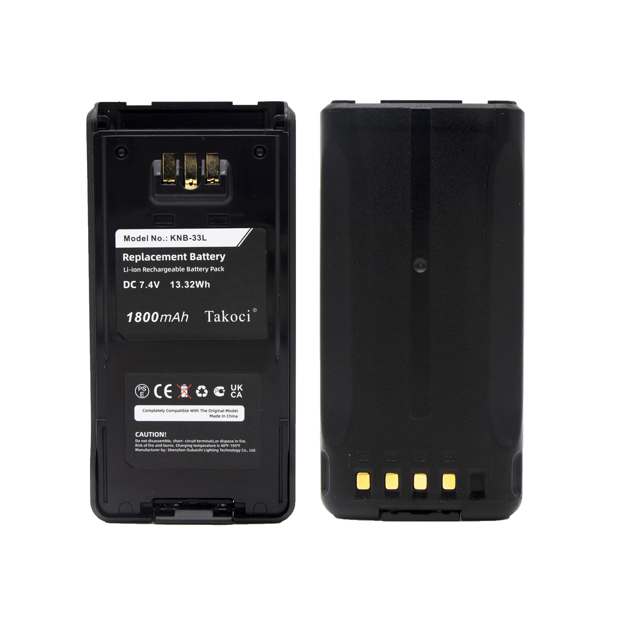 Gikysuiz 2-Pack 7.4V 1800mAh KNB-33L KNB-41NC Li-ion Radio Battery Compatible for Kenwood TK-2180 TK-3160 TK-3180 TK-3180K TK-3185 TK-5210 TK-5310 TK-