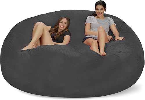 Miniatura 1 de Cozy Sack - Sillón de puff Puf gigante de espuma de memoria para muebles 8  sofá grande con cubierta de microfibra suave Textil Microgamuza - Carbón