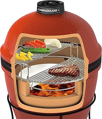 Miniatura 5 de Quantfire Half-Moon - Placas deflectoras de calor de cerámica para Kamado Joe Classic I, II, III, accesorios de barbacoa de huevo verde grande,
