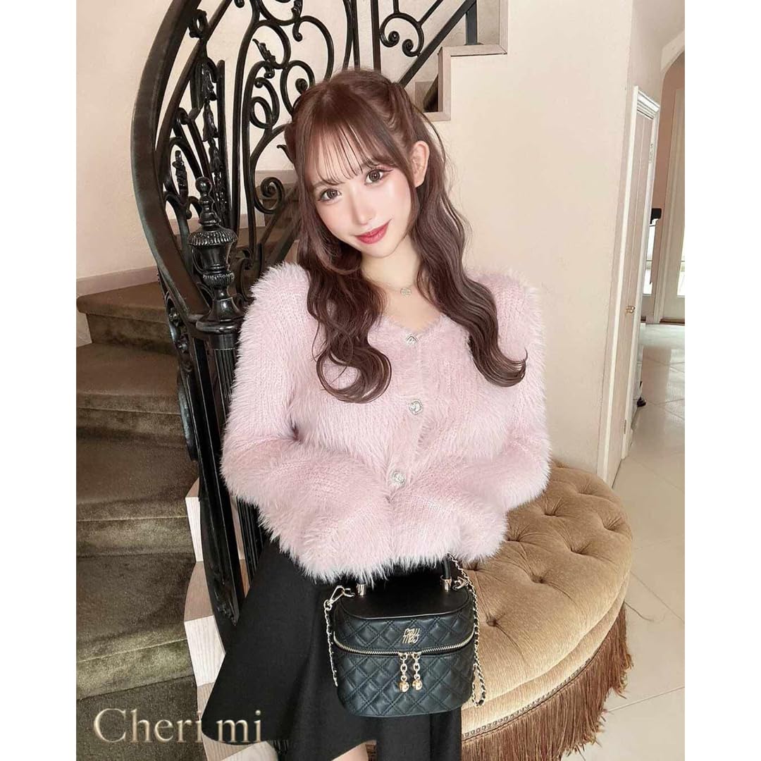 Amazon.co.jp: cherimi シャギーニットカーディガン ピンク M