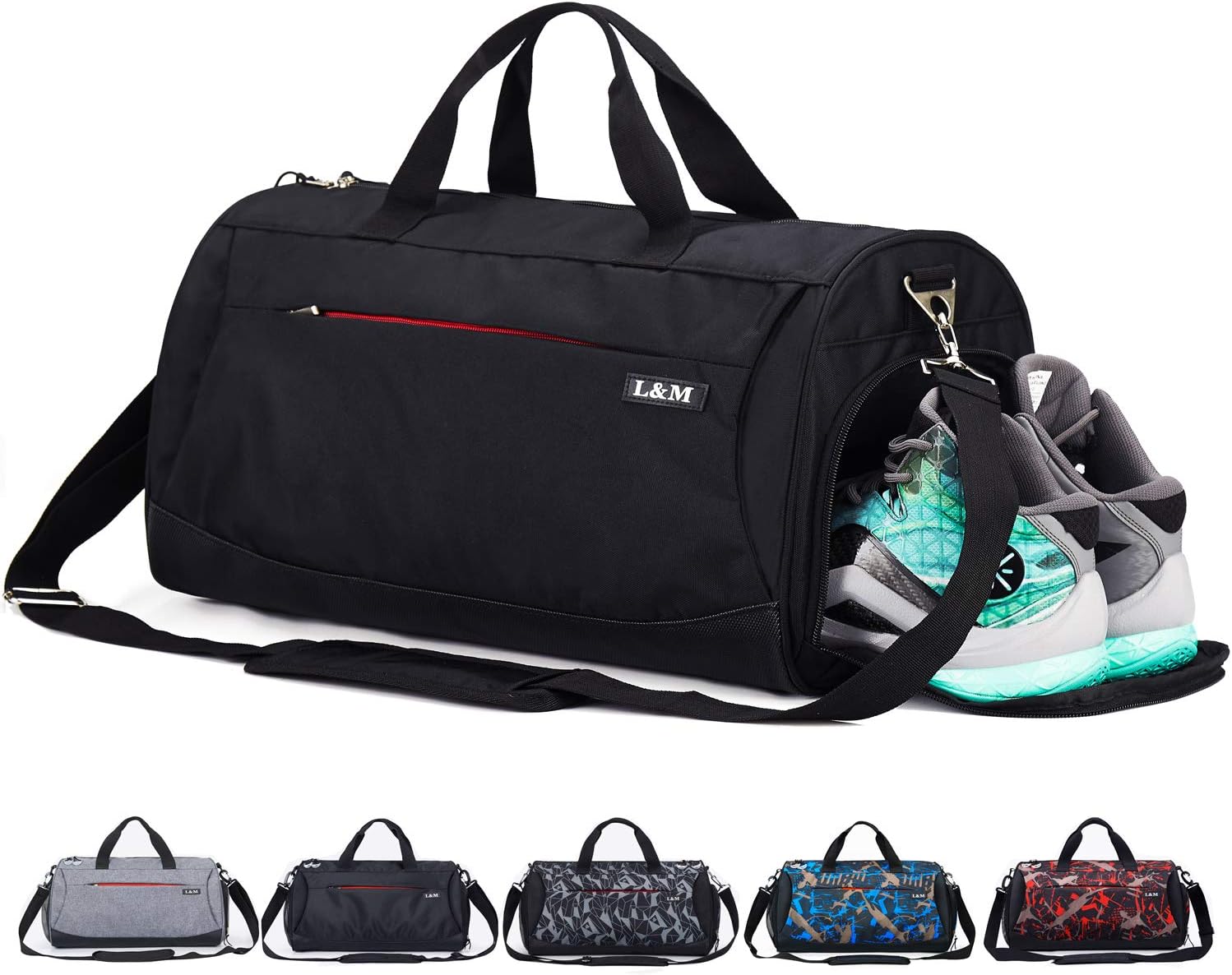 Sports Gym Bag with Shoes Compartment and Wet Pocket, Travel Duffle Bag