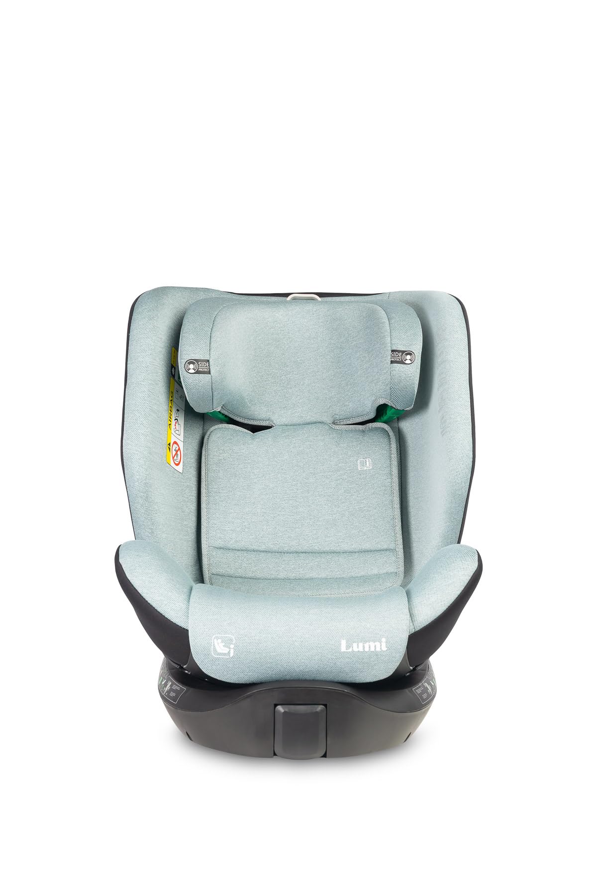 CARETERO - Lumi i-Size Kindersitz für Kinder - Kindersitzerhöhung Auto Kinder 40-150 cm, 12 Jahre Schutz Autositz, 360° Drehbar, ISOFIX & Stützfuß, Belüftet, Memory-Schaum - Grün