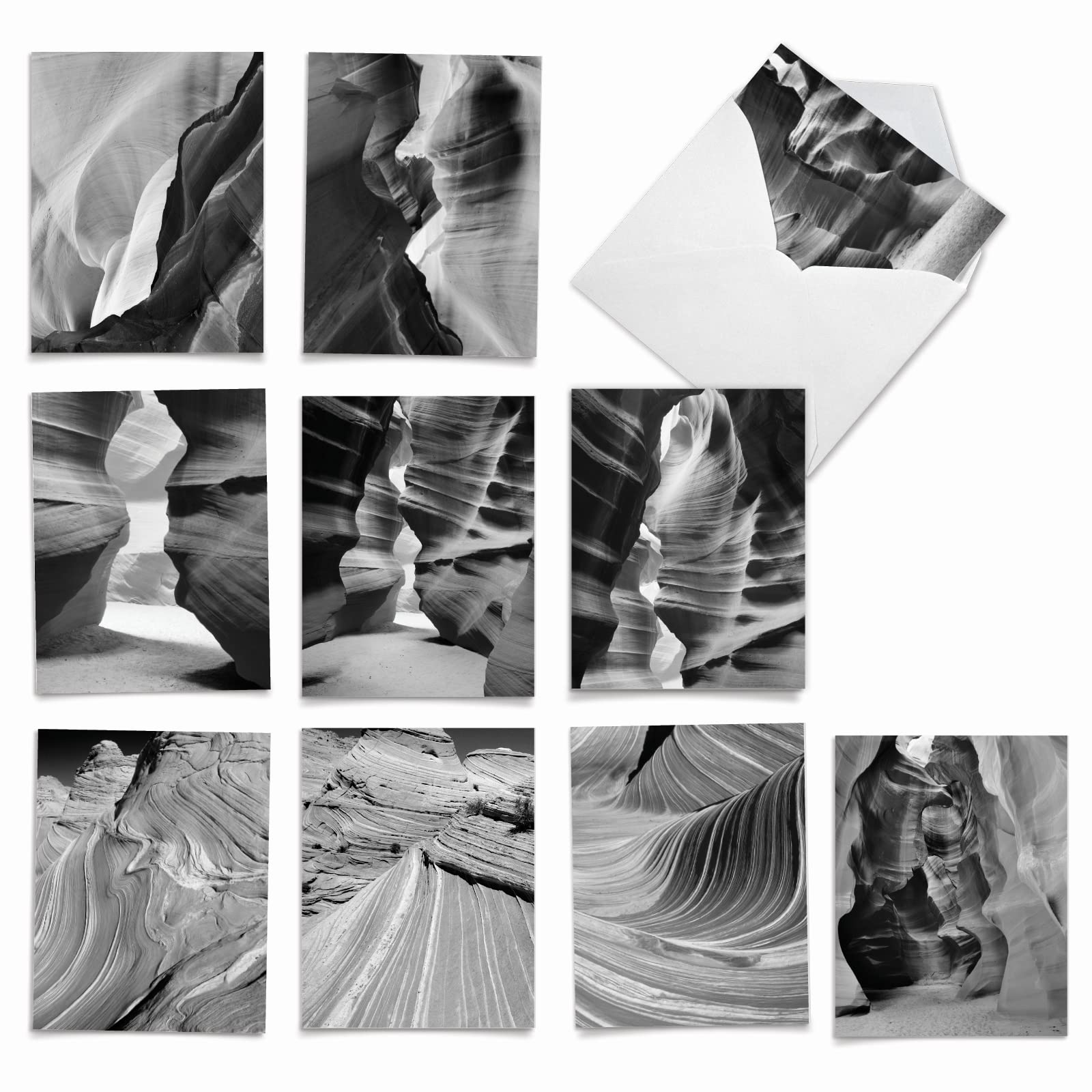 Best Card Co 10 Mini Boxed Notecards Abstract Rock Forms M3310
