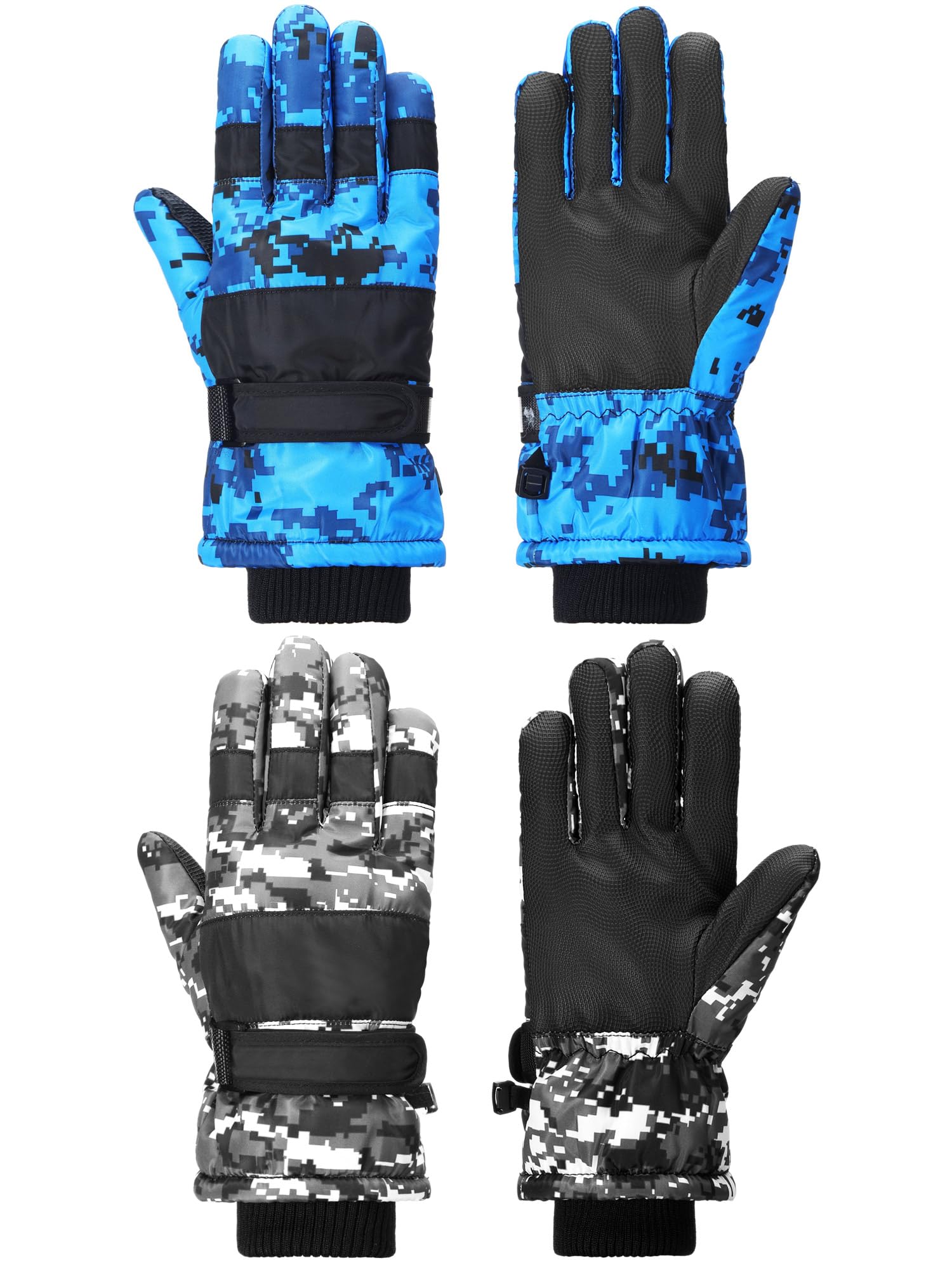 SATINIOR 2 Pair Kids Winter Gloves