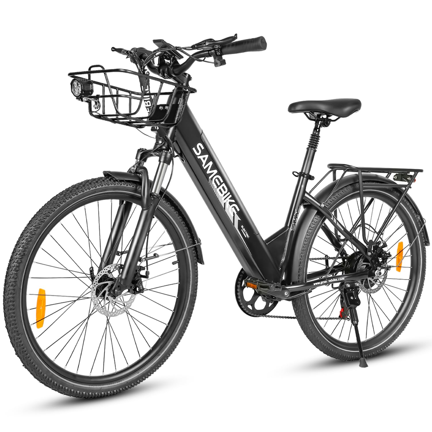 SAMEBIKE Bici Elettrica RS-A01 Pro 26 Pollici | Motore 250W Batteria 36V 15Ah | Autonomia 55-110 km | Cambio 7 Velocità Sospensione Doppia | Bici Urbana da Pendolare per Città