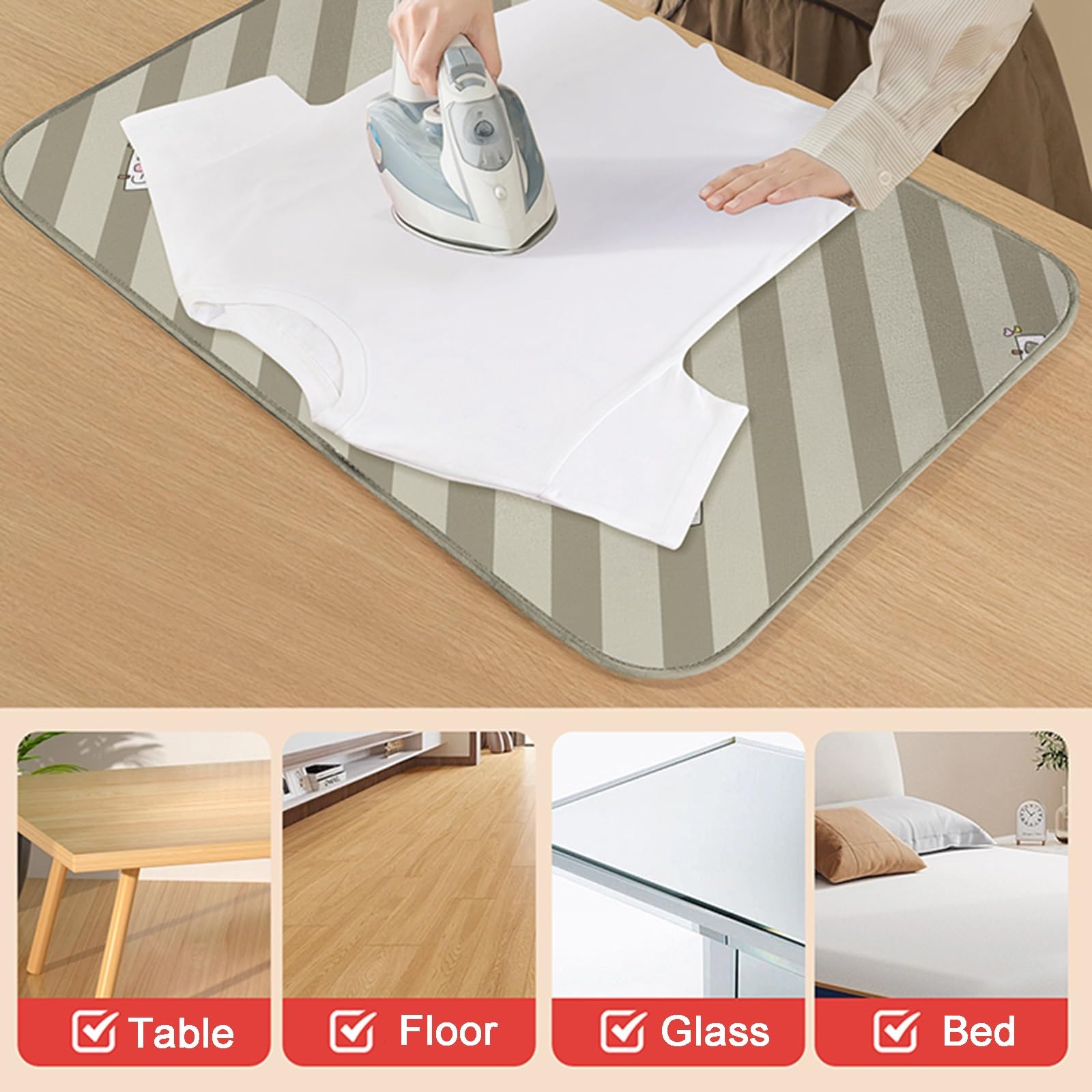 Telo per Stirare sul Tavolo - Design di Protezione a 6 Strati - Telo da Stiro per Tavolo Resistente al Calore con Cuscinetto in Silicone(Size:31 * 24in/80 * 60cm)