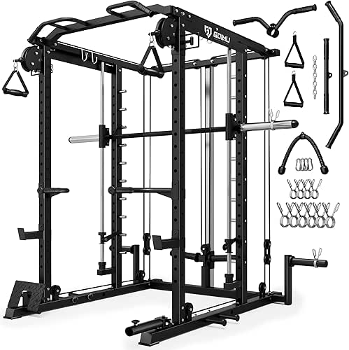 S1-V4 Smith Machine, 2000LBS Power Cage with Cable Crossover System,