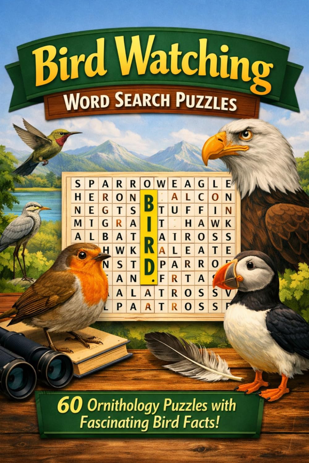 Bird Watching Word Search Puzzles: 60 Ornithology Puzzles with Fascinating Bird Facts | Activity Book for Birders, Nature Lovers and Wildlife Enthusiasts