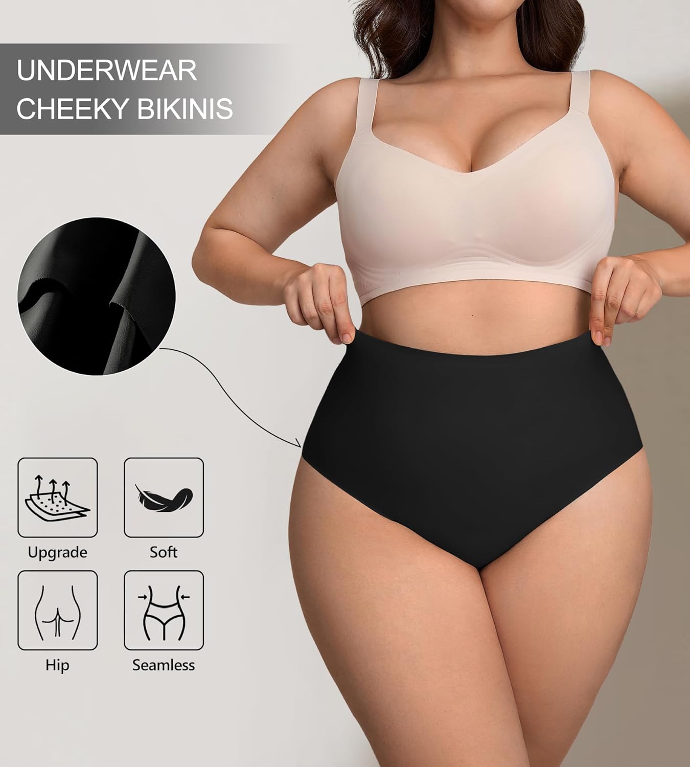 DEANGELMON Womens Seamless Bikinis Underwear High Waist Comfort Briefs Invisible No Show Panties Full Coverage Cheeky - Image 4