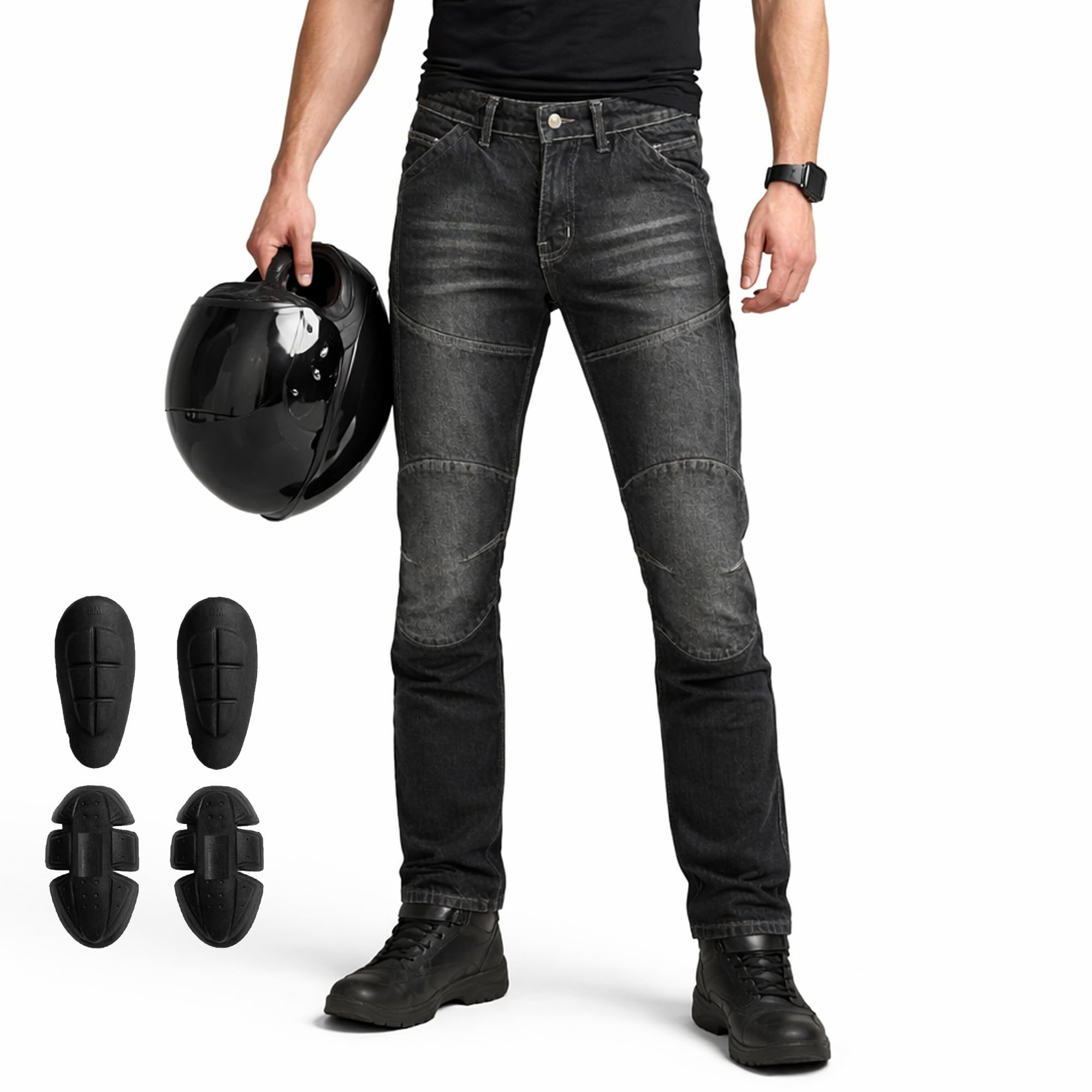 Motorradhose Herren, Motorrad Jeans Damen Aus Aramidfaser, Unisex Motorrad Schutzhose Hose Mit Protektoren CE-geprüft nach EN 17092-3:2020