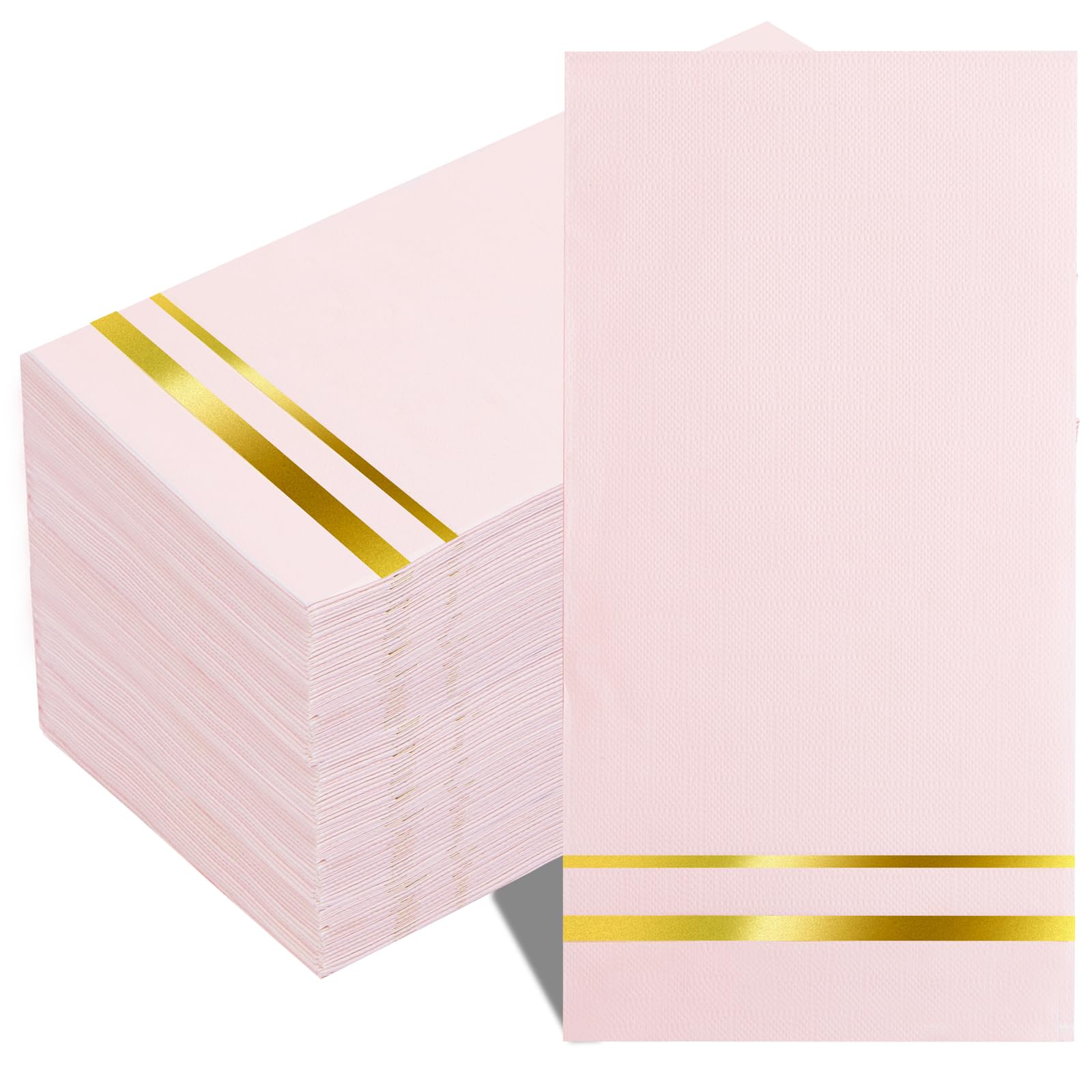BUCLA 100-Count 3-Ply Disposable Pink Napkins - Pink Paper Napkins Disposable Premium Quality - Dinner Napkins Disposable Soft, Absorbent for Parties,