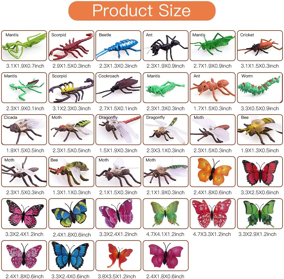 OOTSR 51Pcs Plastic Insects Bugs Toys, Realistic Insects Figures for Kids Education Party Favors Prank Toys - Image 4