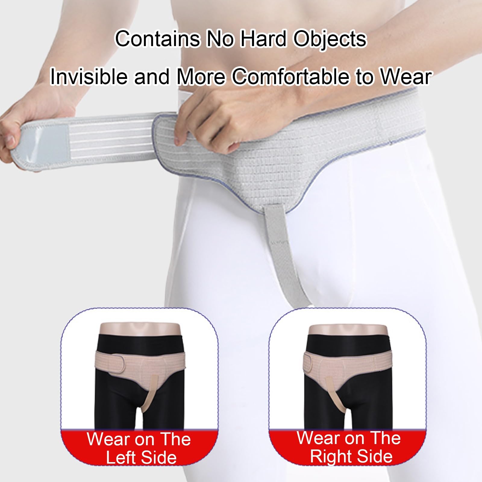 Hernia Belts for Men and Women with 1 Removable Compression Pad, Hernia Belt for Men Inguinal, Comfort, Relieve Discomfort(Yellow,Medium)