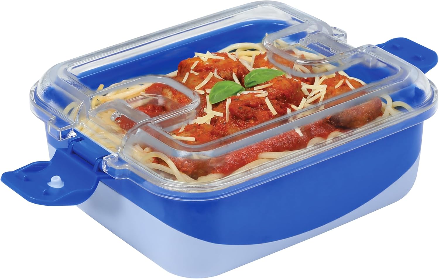 Sistema Heatables Microwave Food Containers, 1 L, Leakproof Meal Prep Containers with Lids, 2 Count, Lazuli Blue Rectangles