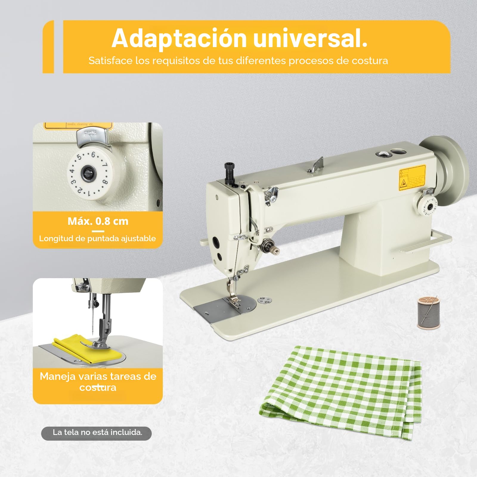 Máquina de coser de cuero, máquina de coser pesada, adecuada para coser materiales pesados, con lubricación automática