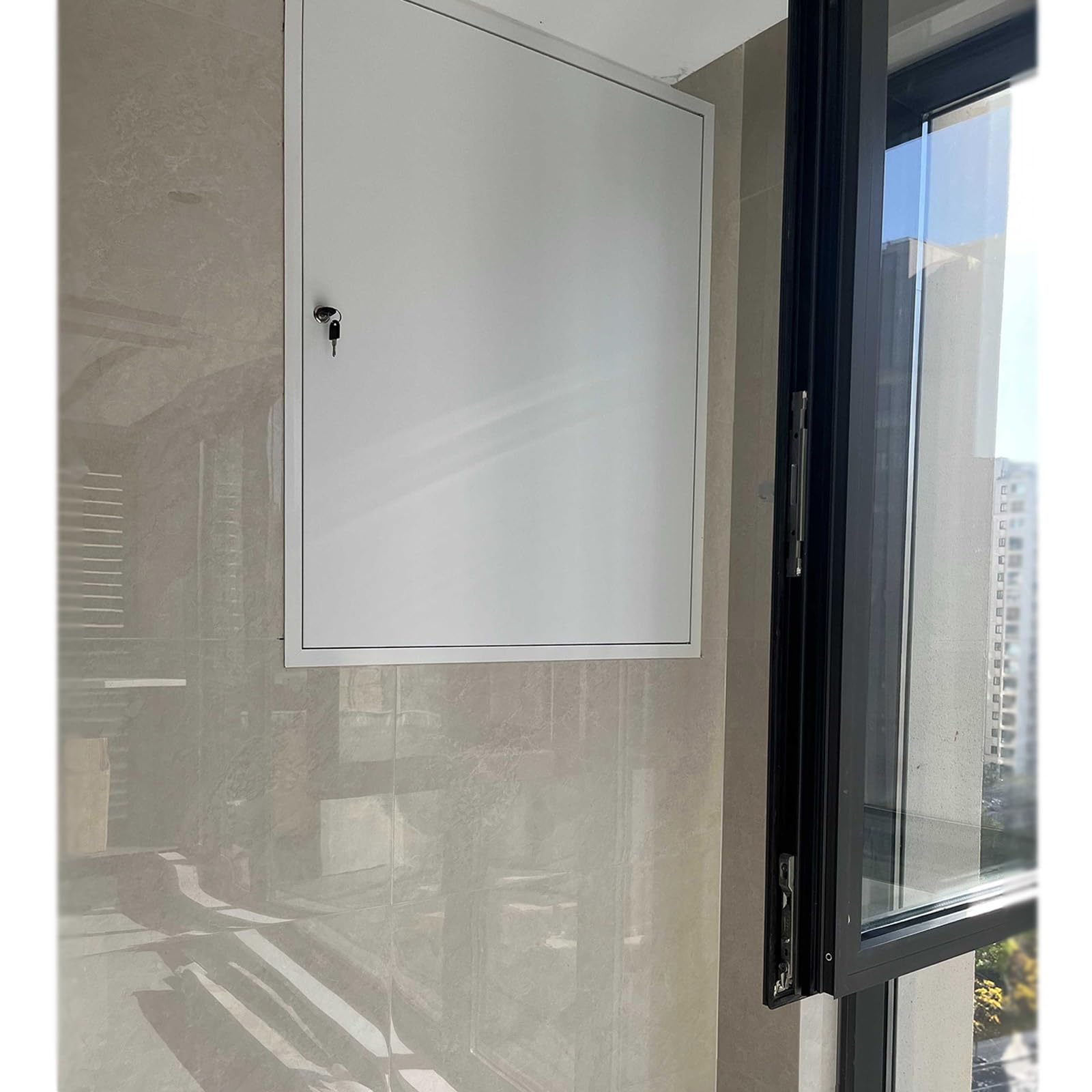 Trampilla Pladur Panel Puerta de acceso para mantenimiento contra incendios de 60, 80, 100, 120, 140 y 160 cm, puertas de servicio invisibles/trampilla empotrada en pared, paneles de(White,50x50cm)