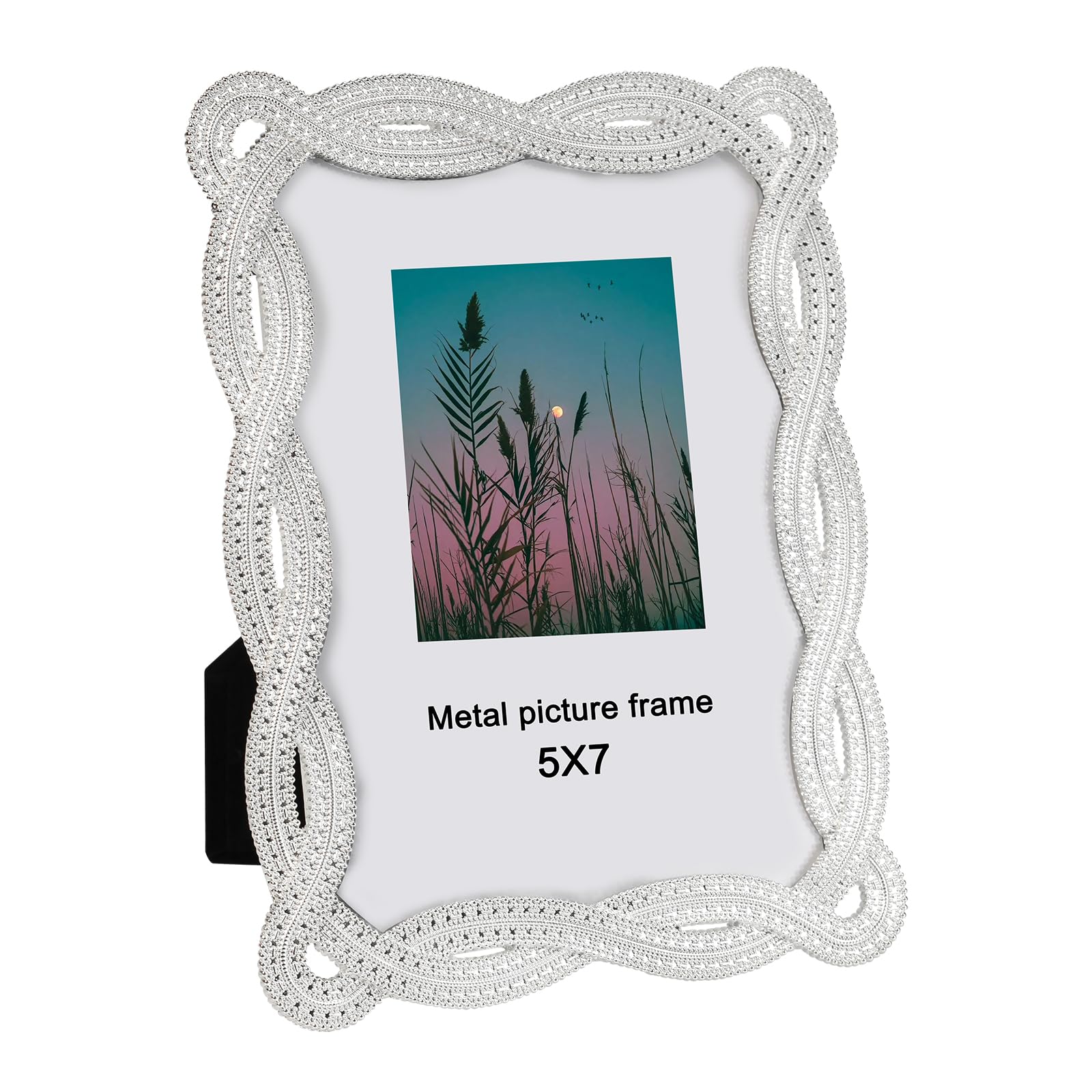 Essovee 5x7 Vintage Picture Frame Metal Photo Frame Stylish Modern Photo Frame Elegant Decorative Picture Frames,Horizontal Vertical Wall Mount Display for Valentine's Day/Mother's Day Gift. — image 1