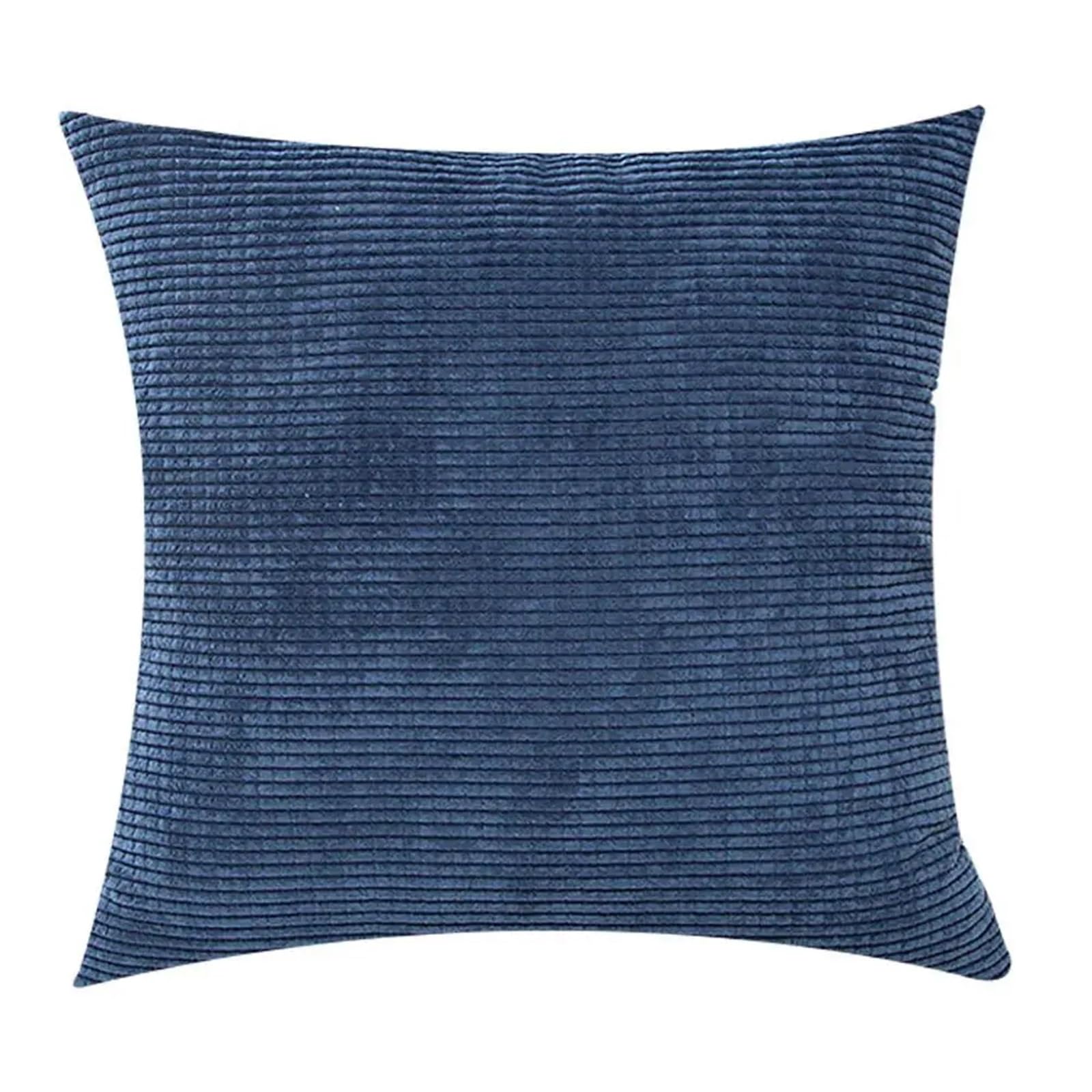 SHENJMAI Cushion Covers Cushion Covers Throw Pillow Covers Couch Sofa Bed Comfortable Soft Corduroy Corn Striped Both Sides(Dark blue)