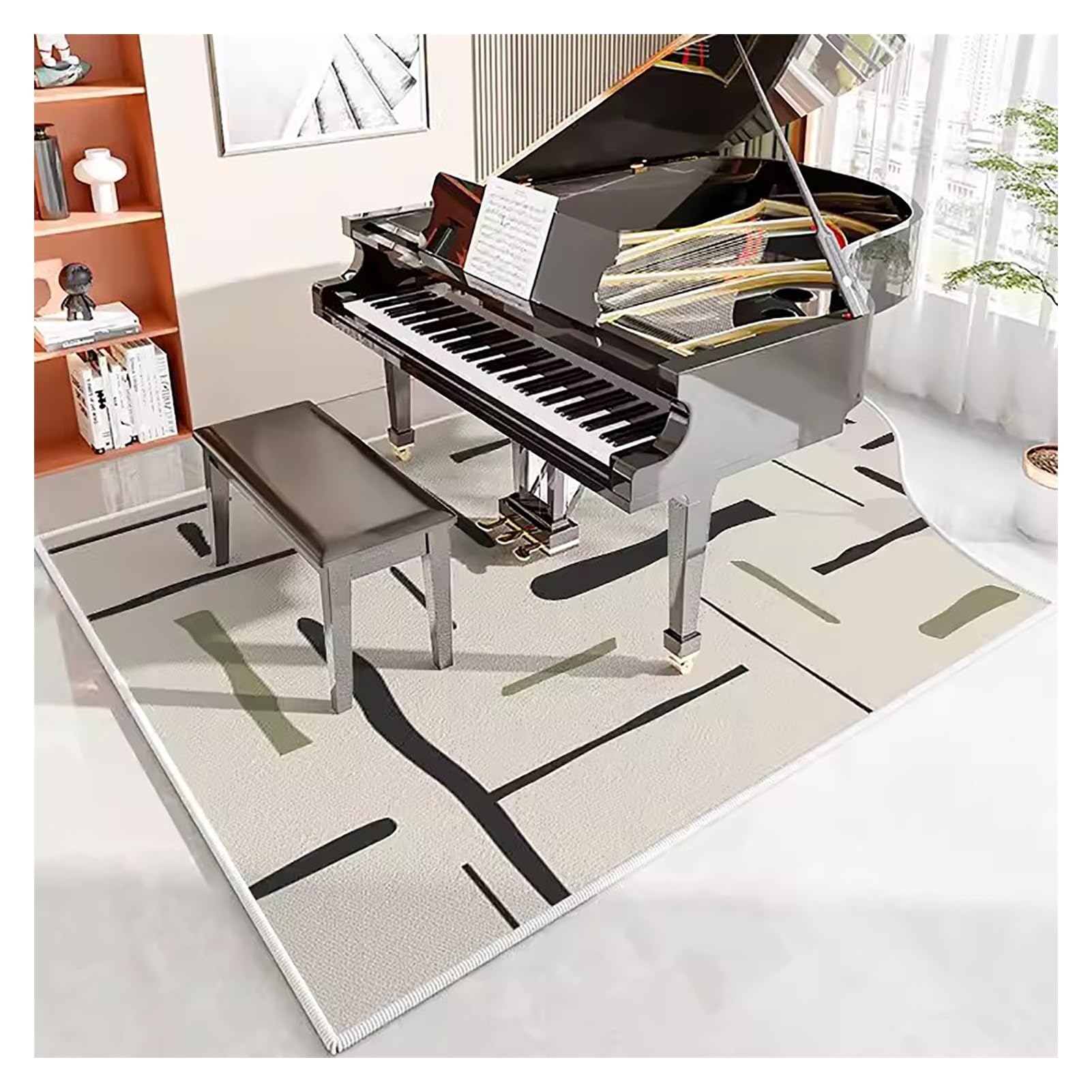 Tappetino per Pianoforte Verticale Spesso 10 mm, Tappetino insonorizzato, Tappeto per Pianoforte Lavabile Antiscivolo per pianoforti Verticali, Cuscinetto Ammortizzante, Tappeto PE