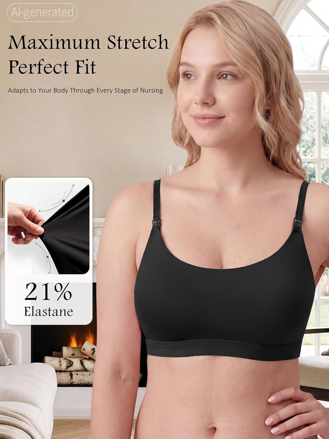 Women’s Inbarely Nursing Bra Soft Seamless Maternity Bralette for Breastfeeding Unpadded Comfy Sleep Bra