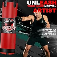 Vista 7 de Punching Bag Set for Adults, 4FT Heavy Boxing Bag Set with 12 OZ Boxing Gloves, Suitable for MMA Karate Kickboxing Boxing Muay Thai Training at Home