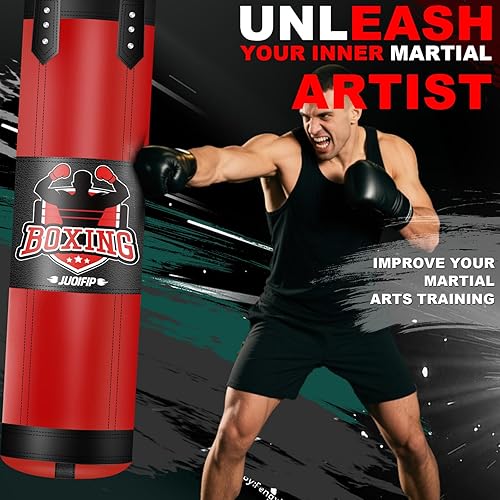Miniatura 7 de Punching Bag Set for Adults, 4FT Heavy Boxing Bag Set with 12 OZ Boxing Gloves, Suitable for MMA Karate Kickboxing Boxing Muay Thai Training at Home