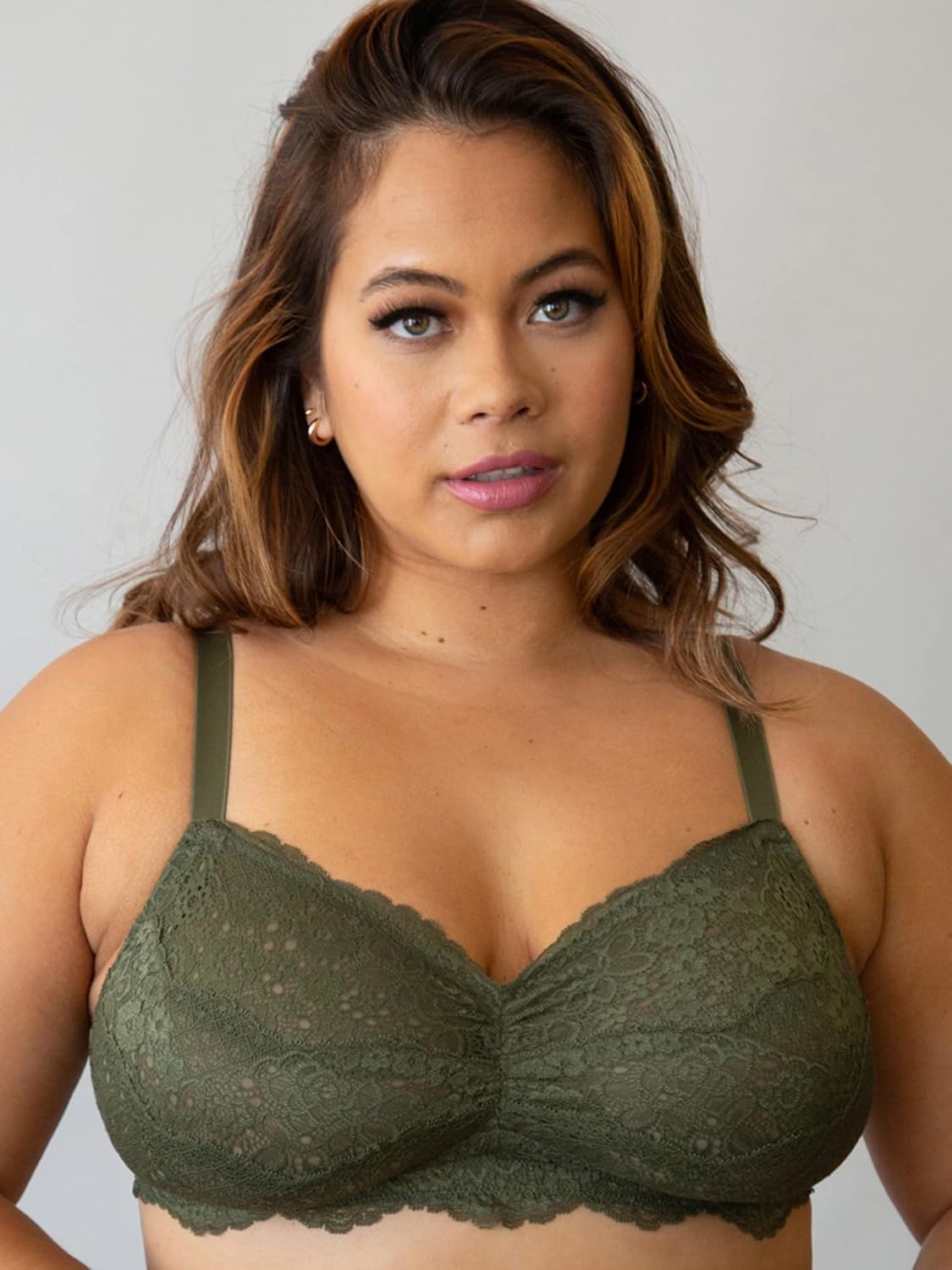 Curvy Couture Women's Plus Size Luxe Lace Wireless Bralette - Image 5