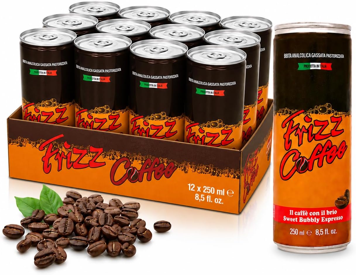 Frizz Coffee Sweet Bubbly Espresso, 8.5 oz cans - Pack of 12 cans