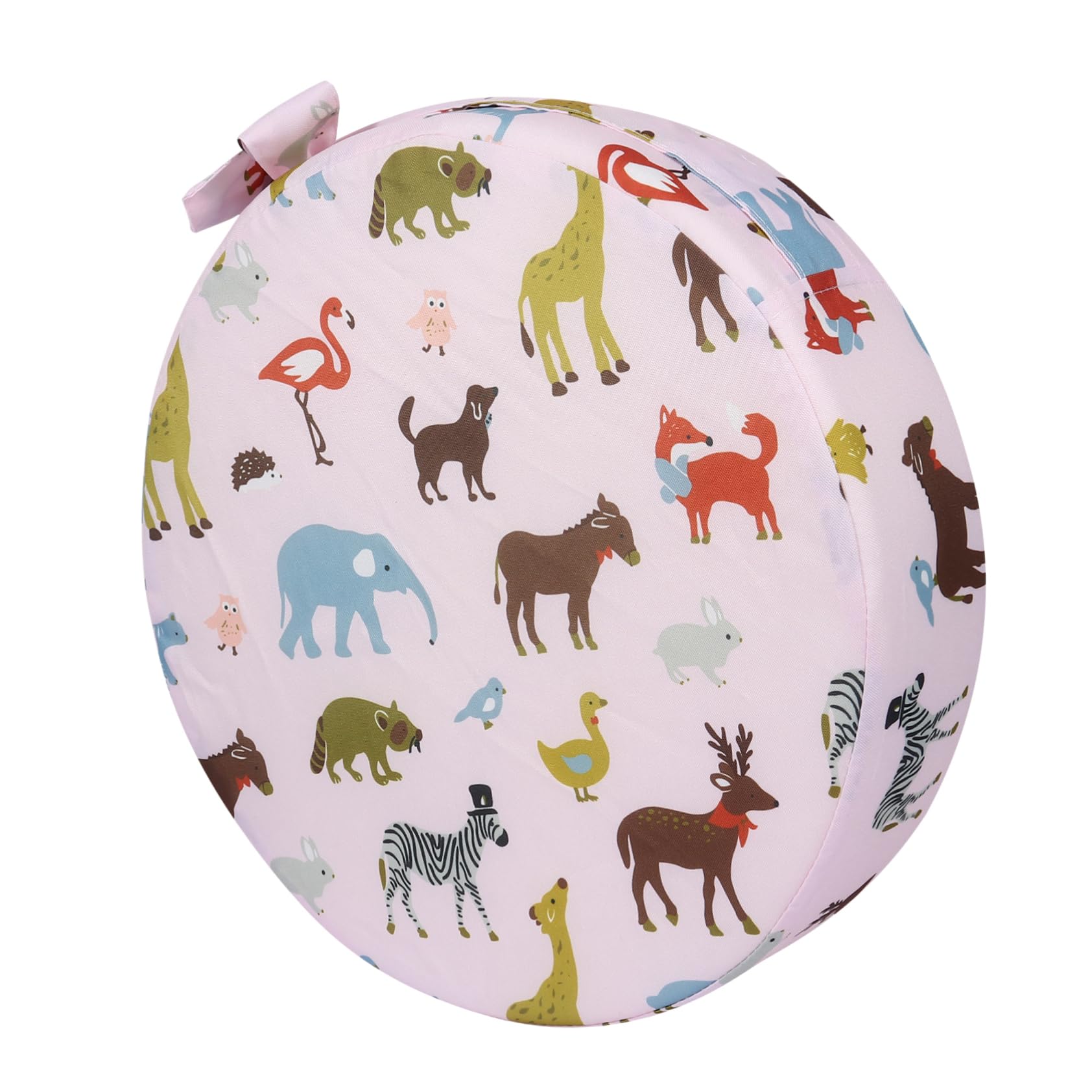 2piezas Cojín Elevador Redondo Para Niño Asiento Acolchado Alta Funda Extraíble y Lavable Para Sillas De Diseño De Animales De Limpiar y Almacenar