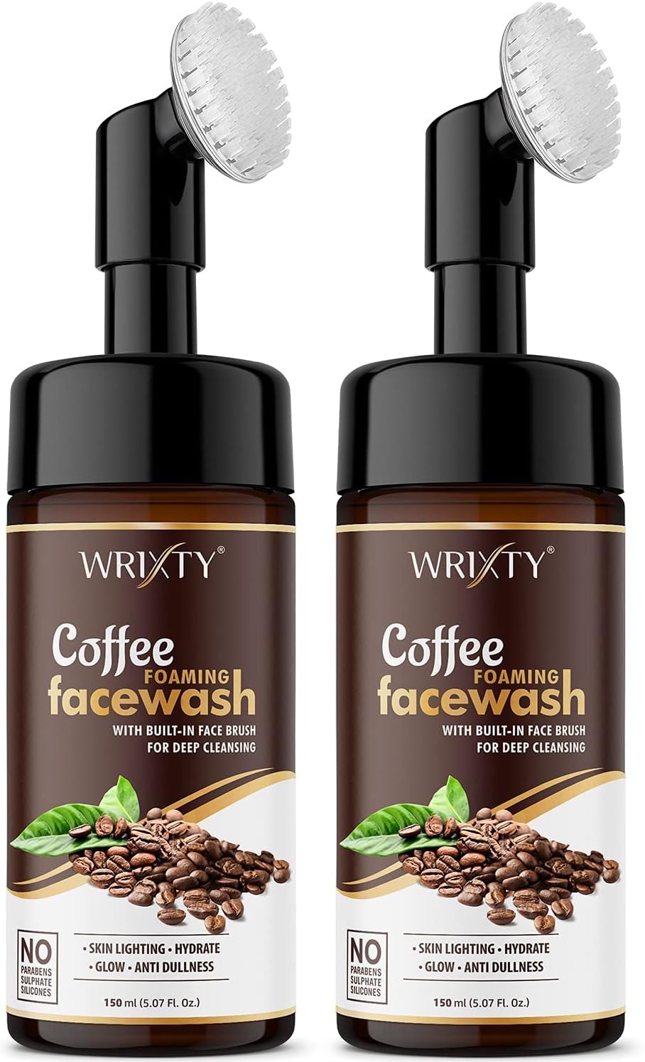 Coffee Foaming Face Wash with Built-In Face Brush For Deep Cleansing | Hydrate Skin | healthy Skin, Acne and Oil Face Wash | For Men & Women - 300ml