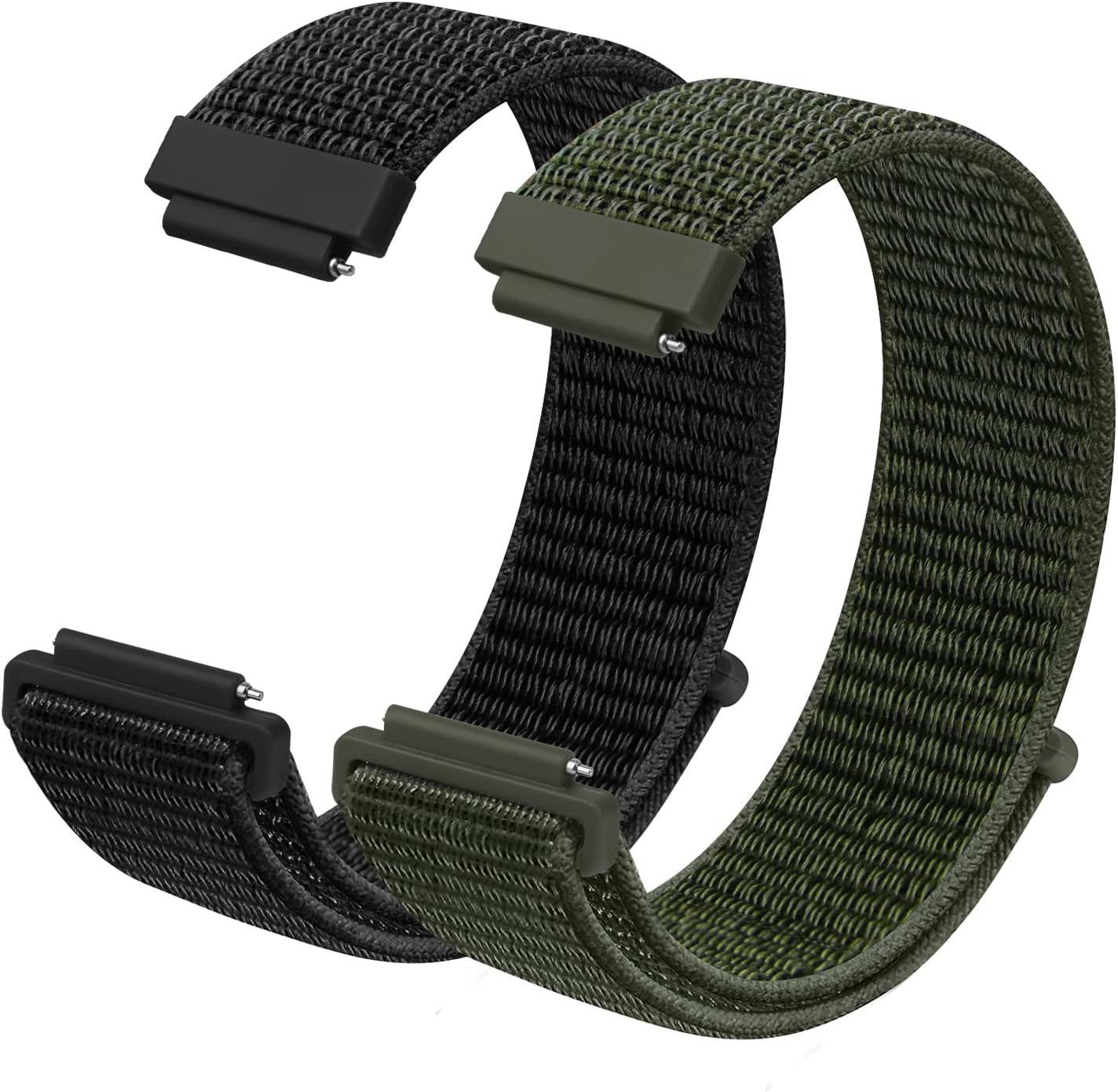 Nylon Fabric Watch Straps, Pack of 2 Quick Release Watch Strap 16mm,18mm, 20mm Nylon Replacement Watch Band for Men and Women Multicolors