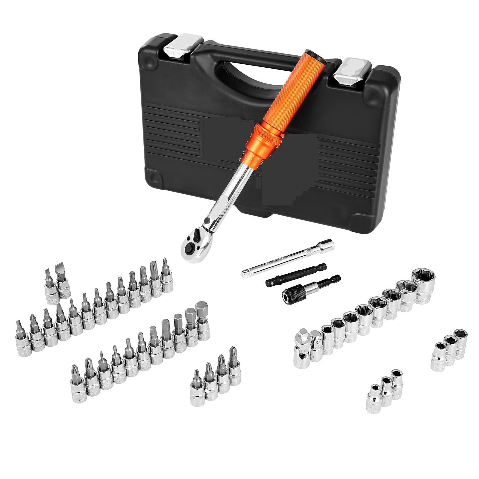 Telescopic Ratchet Zestaw kluczy dynamometrycznych Click 20–240 lbf-in Napęd 1/4 cala, dwukierunkowe i dwuzakresowe, 72 zęby Klucze dynamometryczne