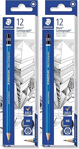 STAEDTLER Mars 100-HB LUMOGRAPH Lápiz HB - Caja de 12 unidades (2 unidades)